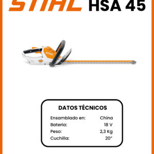 CORTASETOS A BATERIA HSA 45