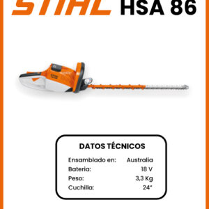 CORTASETOS A BATERIA HSA 86
